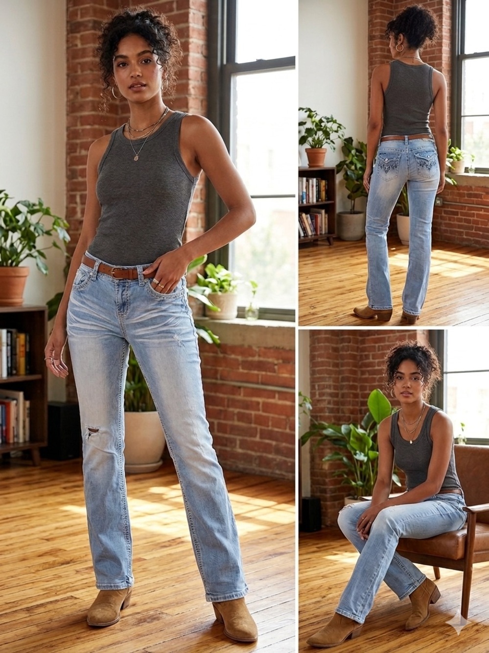 Series 31 Bootcut Whipstitch Boho Aztec Embroidered Flap Pocket Y2K Jeans 18